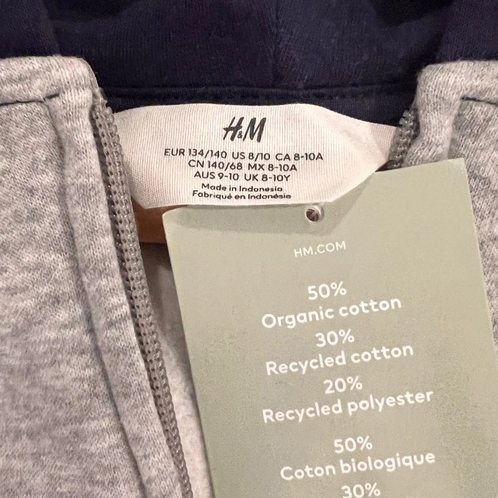 NWT H&M Kids' Hoodie in Gray and Navy